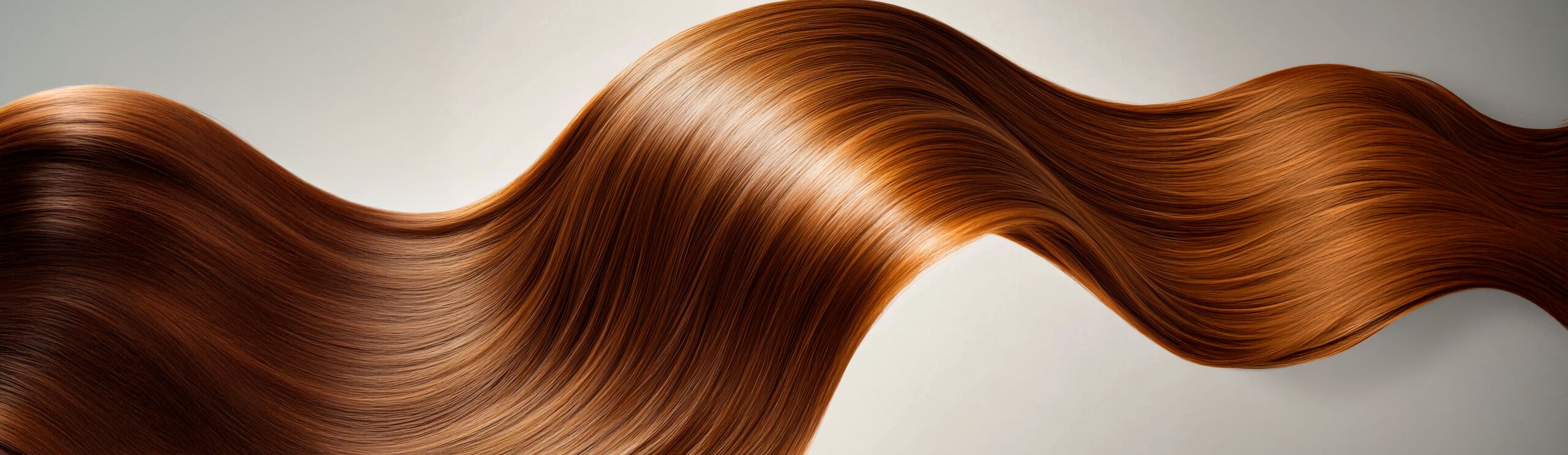 Elegant side view of shiny, keratin-treated long hair displaying smooth strands and vibrant color